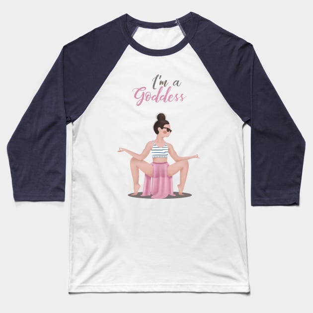 I'm a Goddess Baseball T-Shirt by Gummy Illustrations